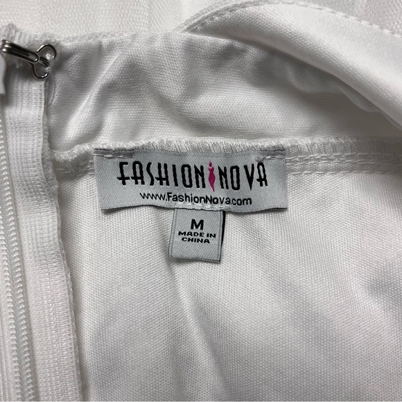 Fashion Nova ladies White tulle  Babydoll Dress size large Measurements - Picture 7 of 8